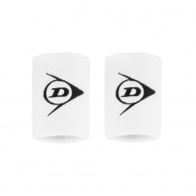 Dunlop Schweissband Handgelenk Logo Short weiss - 2 Stück